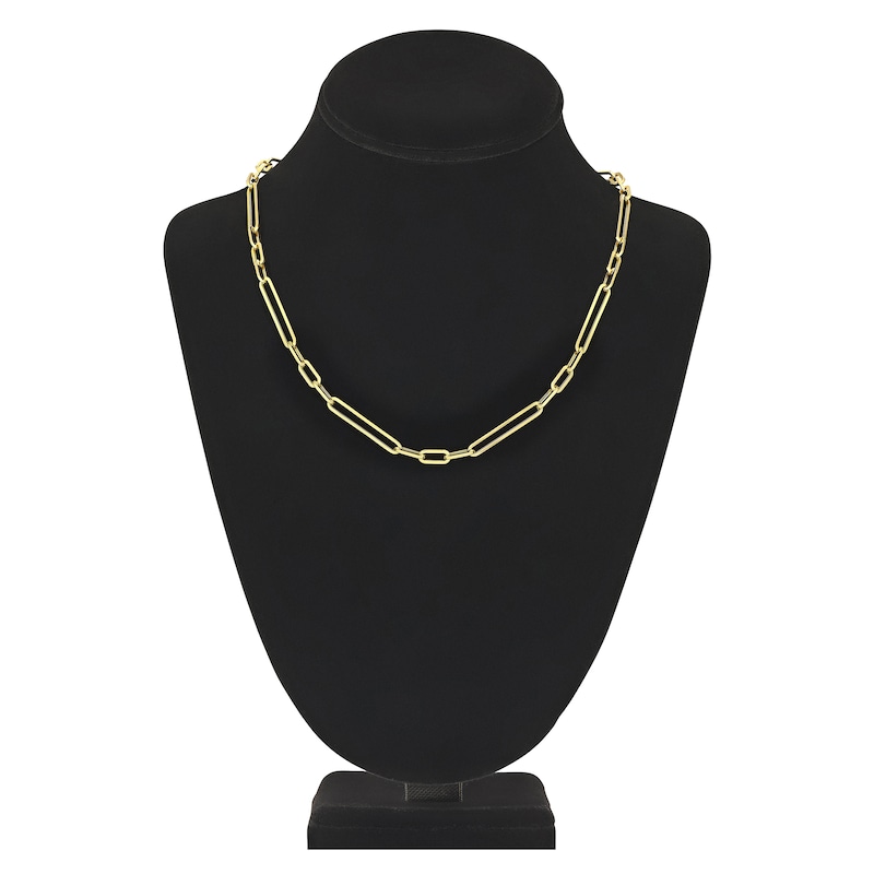Main Image 4 of Hollow Oval Link Necklace 14K Yellow Gold 5.1mm 20"