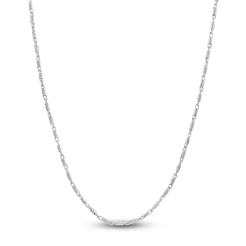 Main Image 1 of Solid Lumacina Chain Necklace 14K White Gold 1.05mm 20"