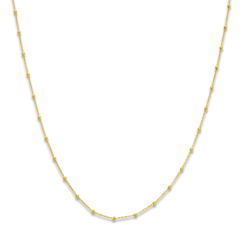 Main Image 1 of Solid Beaded Chain Necklace 14K Yellow Gold 0.9mm 18"