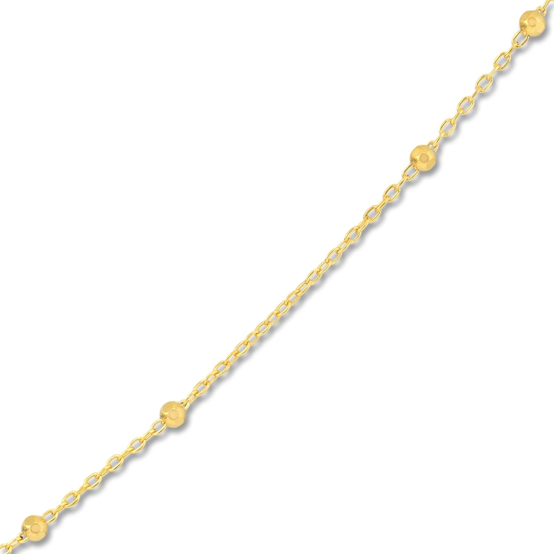 Main Image 2 of Solid Beaded Chain Necklace 14K Yellow Gold 0.9mm 18"