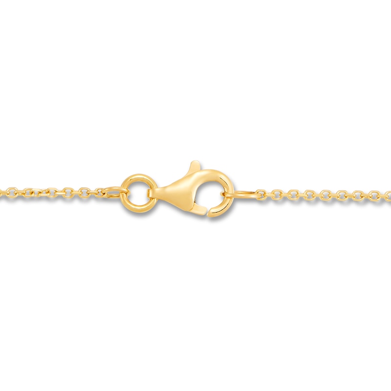 Main Image 2 of Italia D'Oro Beaded Drop Necklace 14K Yellow Gold 18&quot;