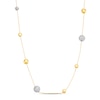 Italia D'Oro Flat Bead Necklace 14K Two-Tone Gold 18"