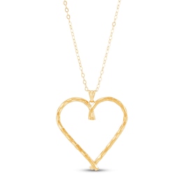 Italia D'Oro Heart Pendant Necklace 14K Yellow Gold 18"