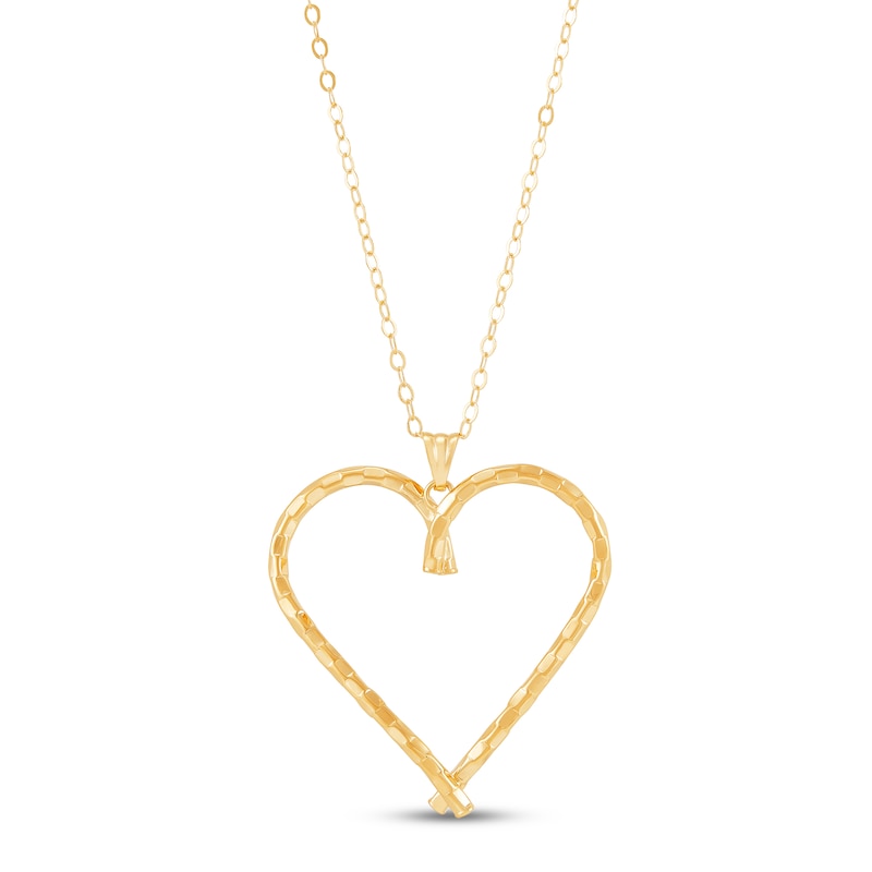 Italia D'Oro Heart Pendant Necklace 14K Yellow Gold 18"