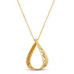 Italia D'Oro Pear-shaped Triangle Necklace 14K Yellow Gold