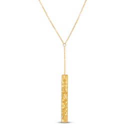 Italia D'Oro Rectangle Bar Necklace 14K Yellow Gold