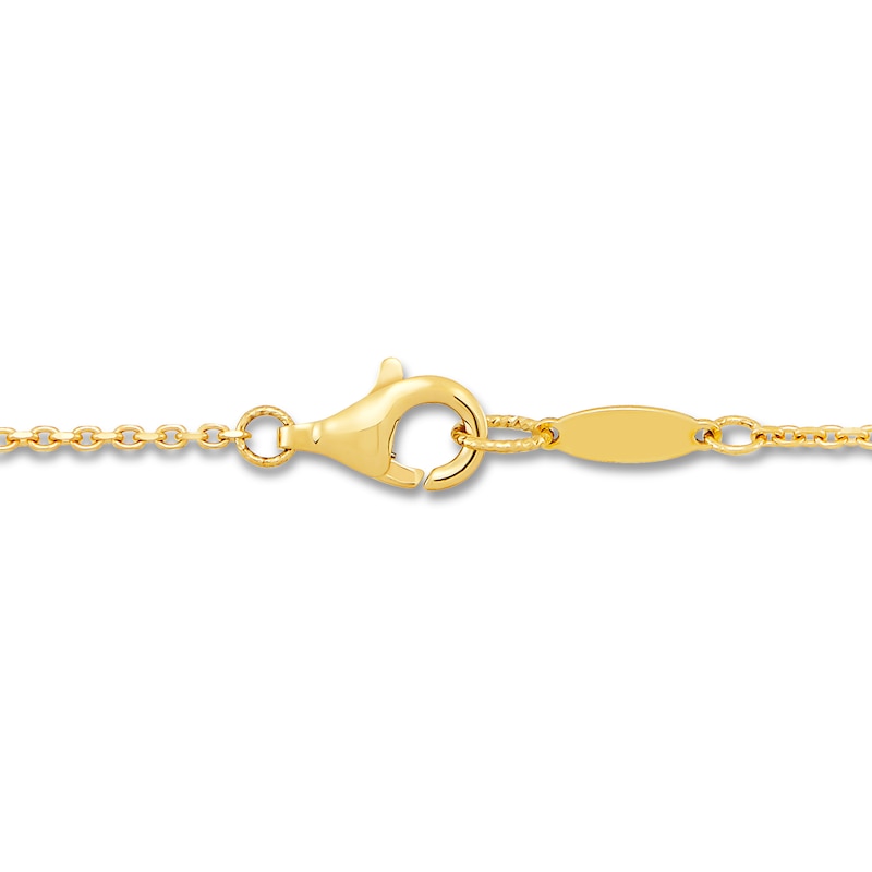 Main Image 2 of Italia D'Oro Rectangle Bar Necklace 14K Yellow Gold 17"