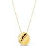 Thumbnail Image 0 of Italia D'Oro Concave Circle Pendant Necklace 14K Yellow Gold 18"