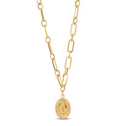 Italia D'Oro Virgin Mary Chain Necklace 14K Yellow Gold