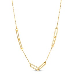 Italia D'Oro Oval Link Necklace 14K Yellow Gold 18&quot;
