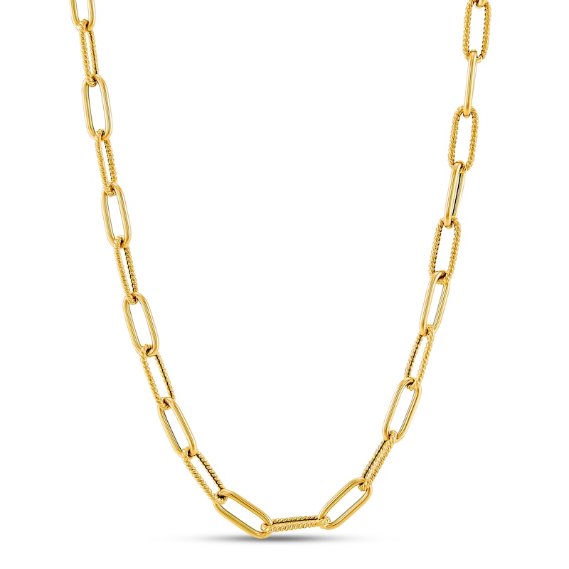Main Image 1 of Italia D'Oro Elongated Chain Necklace 14K Yellow Gold 18"