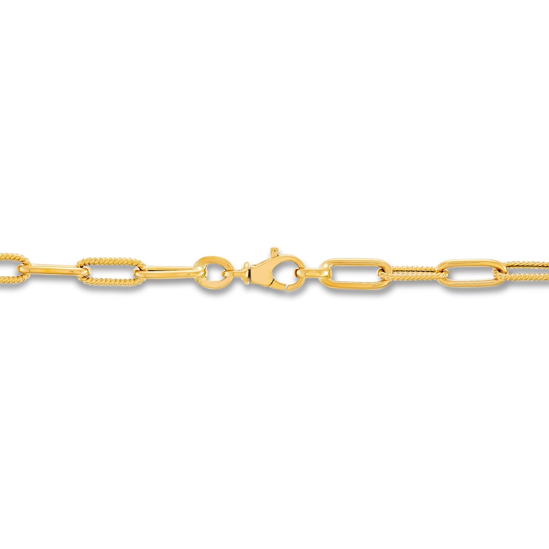 Main Image 2 of Italia D'Oro Elongated Chain Necklace 14K Yellow Gold 18"