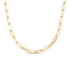 Thumbnail Image 1 of Italia D'Oro Hollow Paper Clip Chain Necklace 14K Yellow Gold 18" 3.9mm