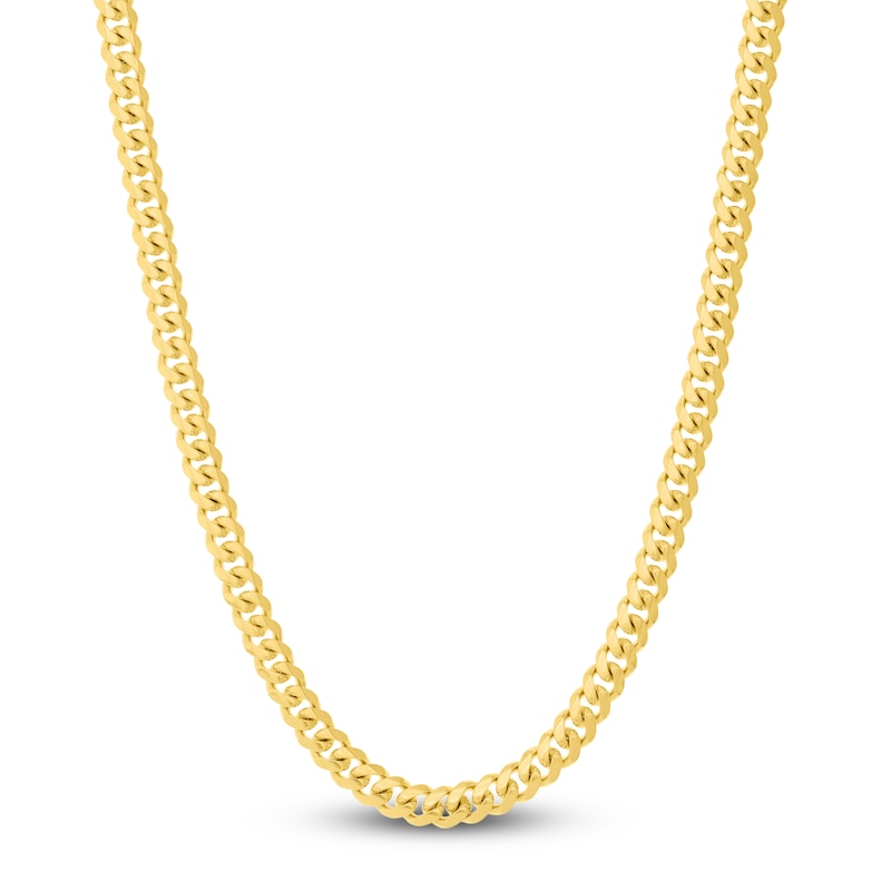 Main Image 1 of Solid Miami Cuban Link Necklace 14K Yellow Gold 26" 11mm