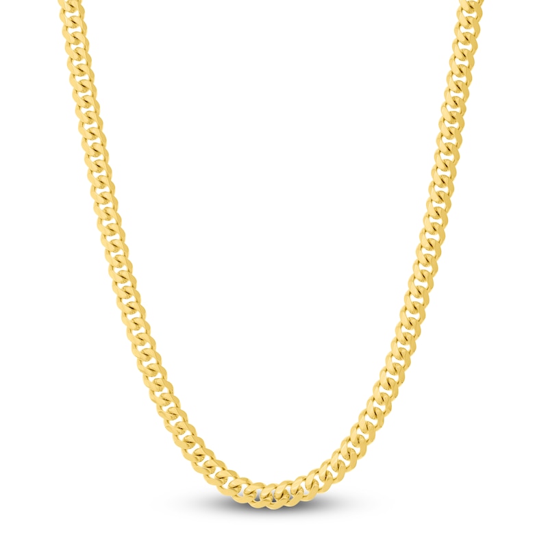 Solid Miami Cuban Link Necklace 14K Yellow Gold 26" 11mm