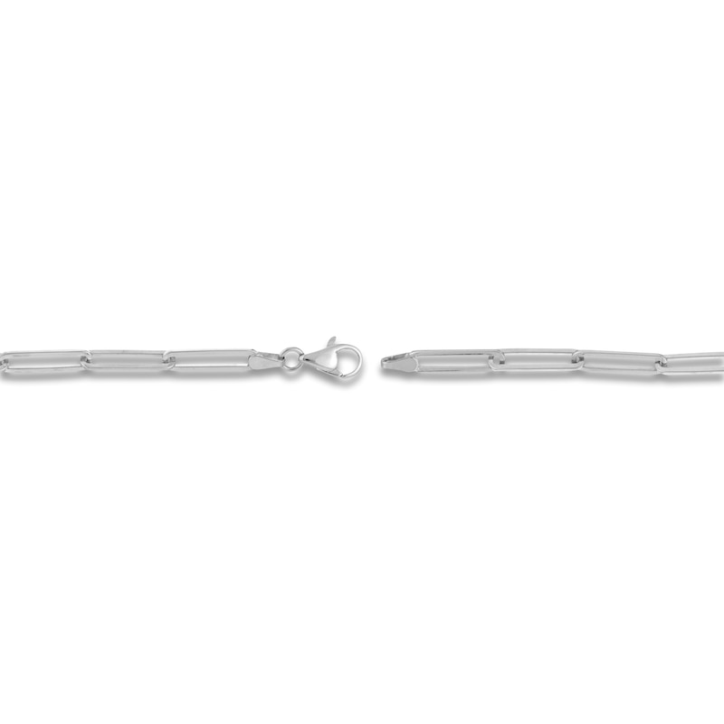 Main Image 3 of Solid Paperclip Chain Necklace 14K White Gold 24" 3.90mm
