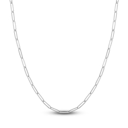 Solid Paperclip Chain Necklace 14K White Gold 20" 3.90mm