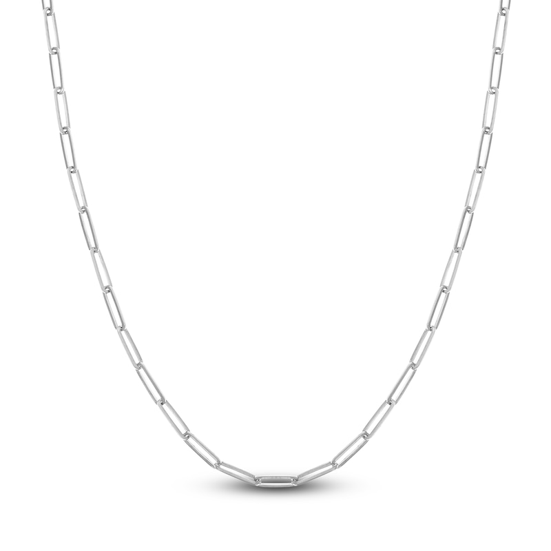 Main Image 1 of Solid Paperclip Chain Necklace 14K White Gold 20" 3.90mm