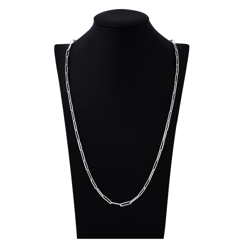 Main Image 4 of Solid Paperclip Chain Necklace 14K White Gold 30" 3.9mm
