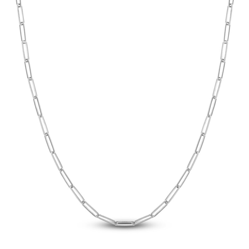 Main Image 1 of Solid Paperclip Chain Necklace 14K White Gold 18" 3.9mm