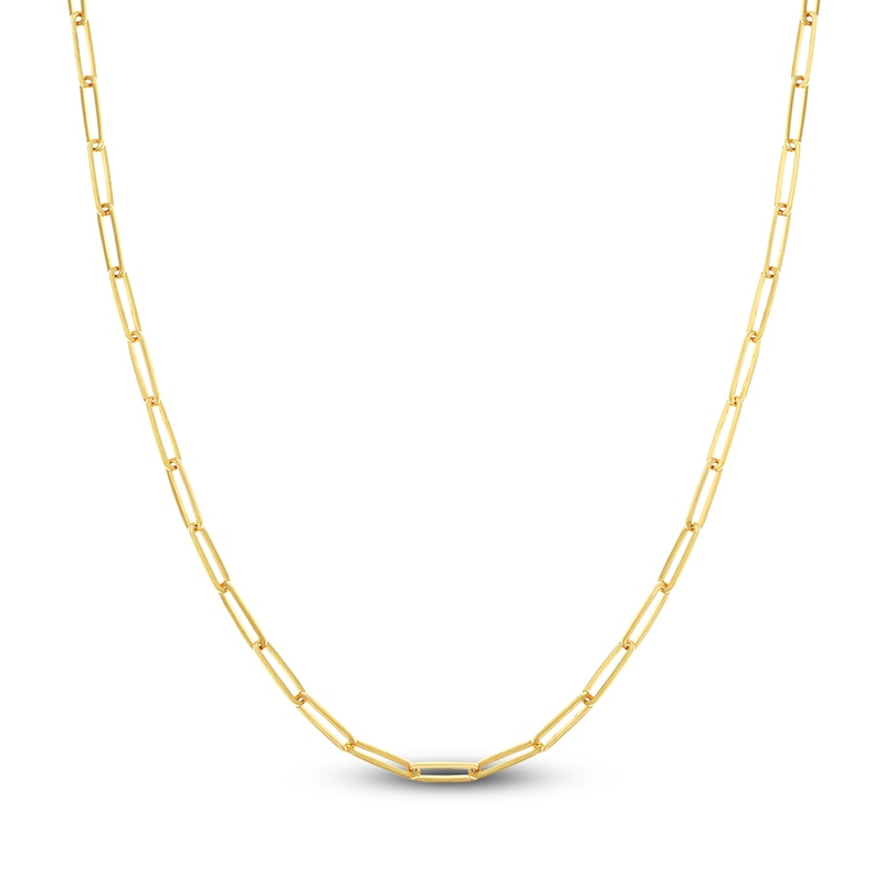 Main Image 1 of Solid Paperclip Chain Necklace 14K Yellow Gold 20" 3.9mm