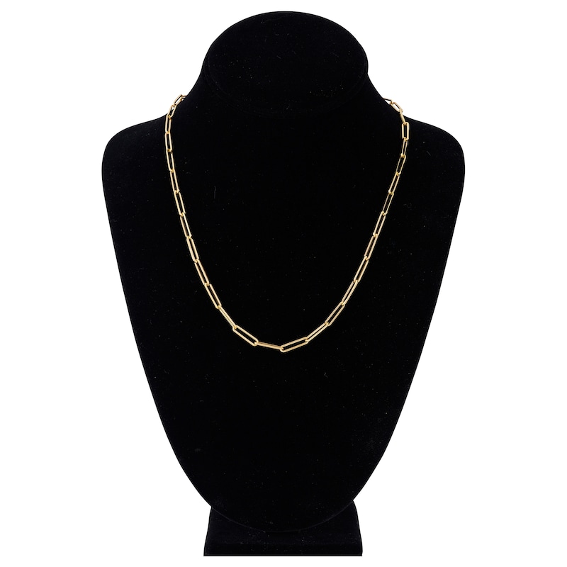 Main Image 4 of Solid Paperclip Chain Necklace 14K Yellow Gold 20" 3.9mm