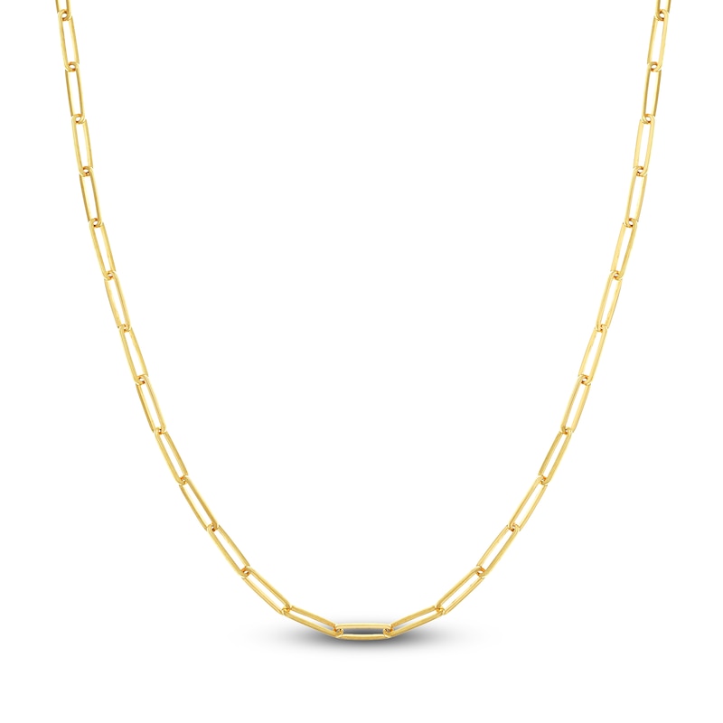 Main Image 1 of Solid Paperclip Chain Necklace 14K Yellow Gold 30" 3.9mm