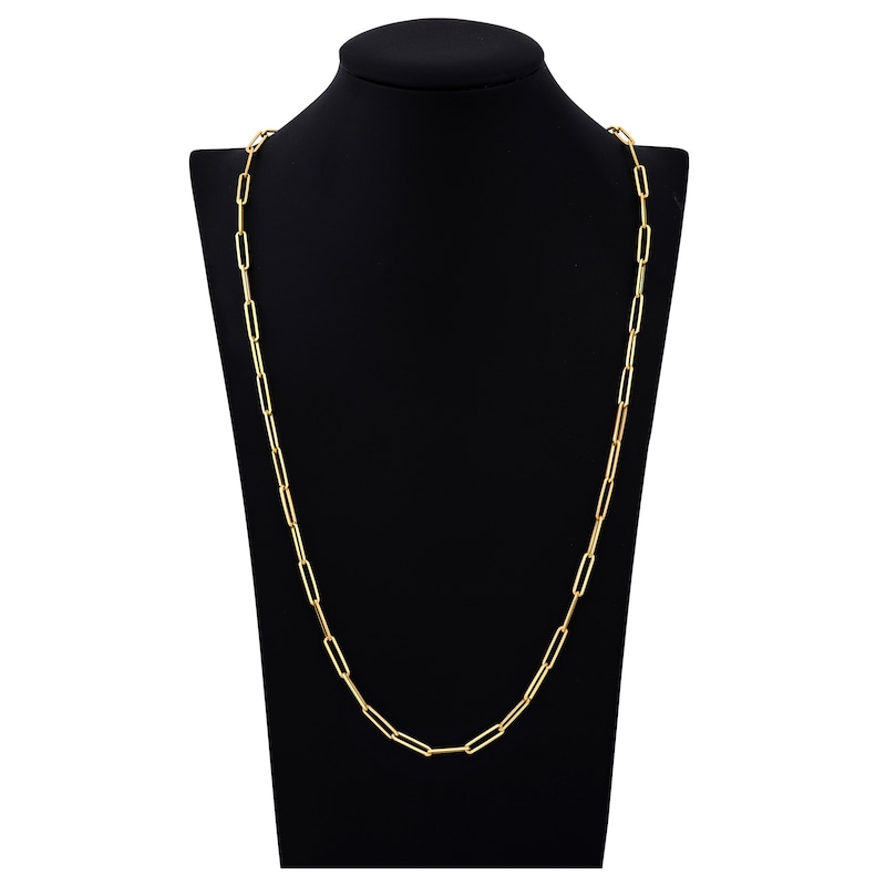 Main Image 4 of Solid Paperclip Chain Necklace 14K Yellow Gold 30" 3.9mm