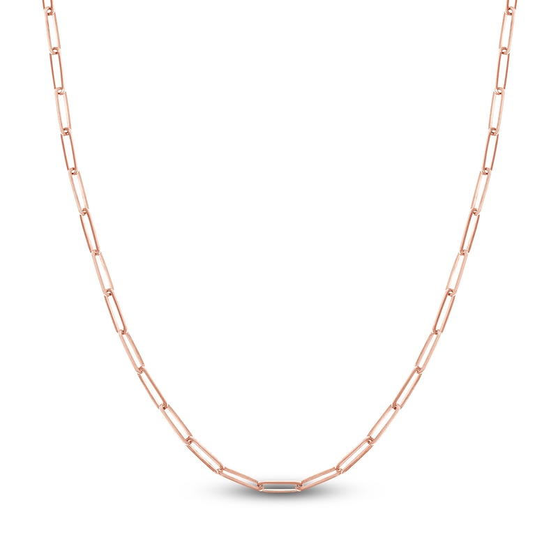 Main Image 1 of Solid Paperclip Chain Necklace 14K Rose Gold 24" 3.9mm