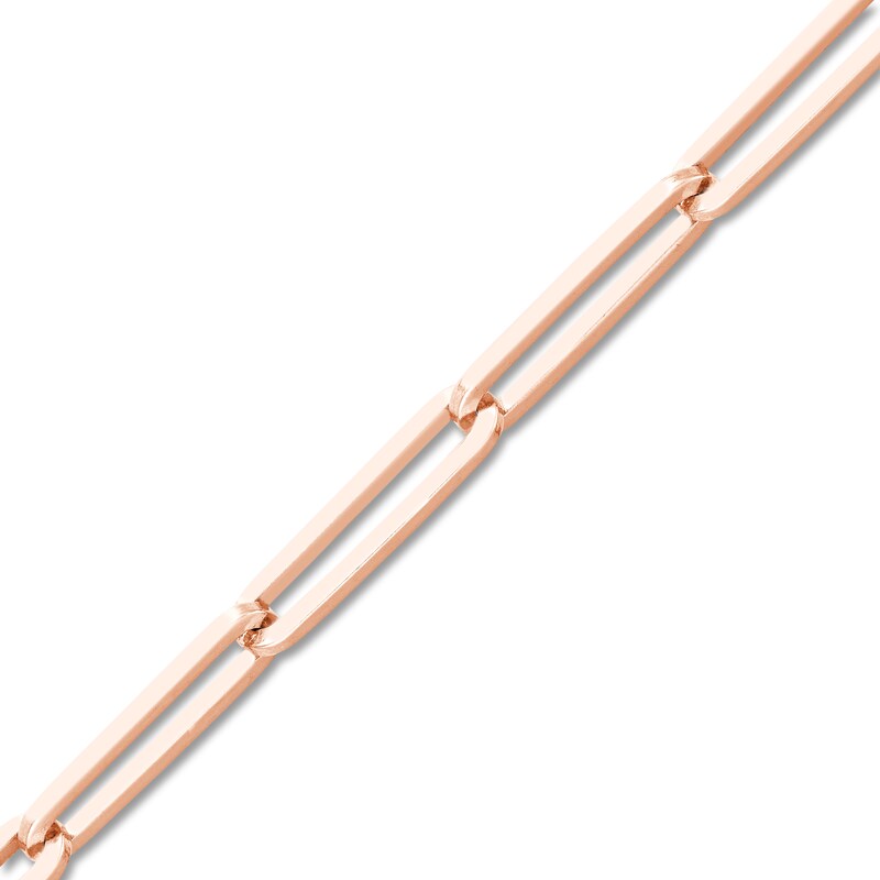 Main Image 2 of Solid Paperclip Chain Necklace 14K Rose Gold 24" 3.9mm