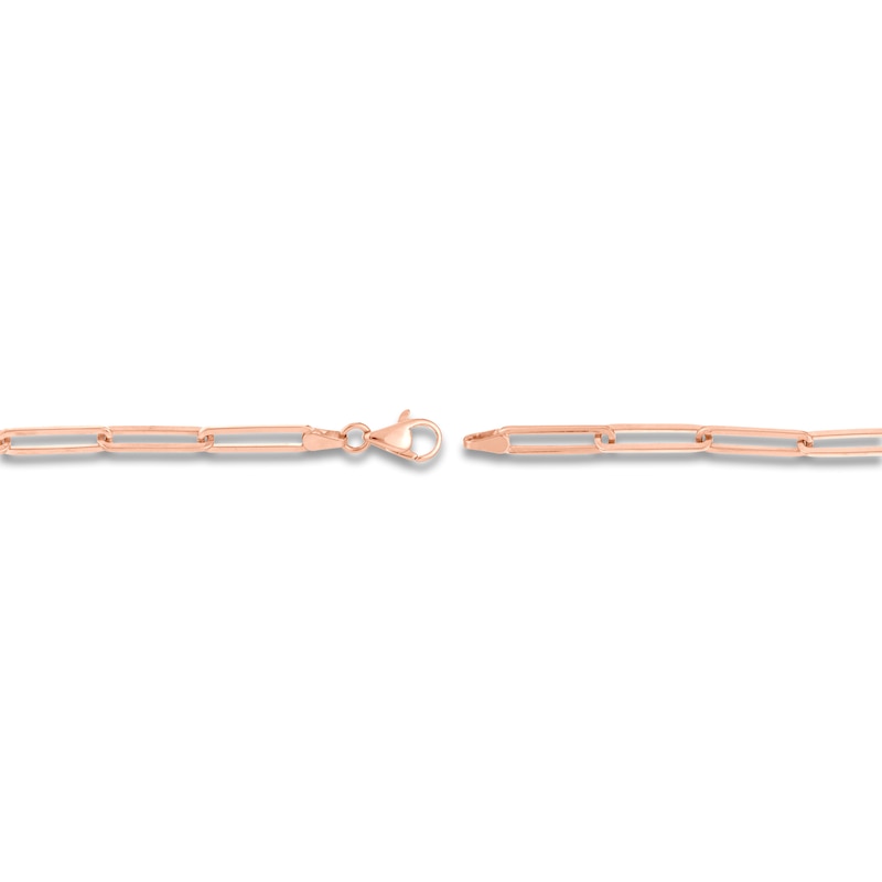 Main Image 3 of Solid Paperclip Chain Necklace 14K Rose Gold 24" 3.9mm