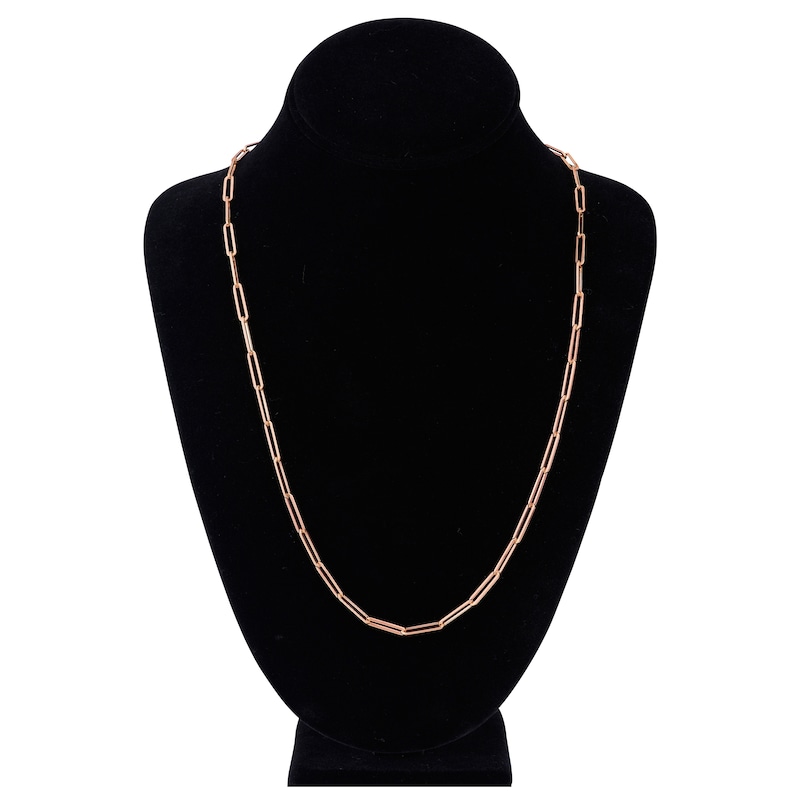 Main Image 4 of Solid Paperclip Chain Necklace 14K Rose Gold 24" 3.9mm