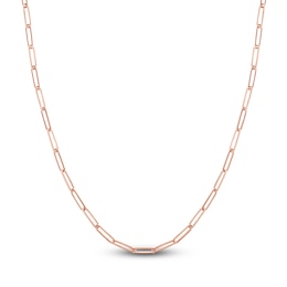 Solid Paperclip Chain Necklace 14K Rose Gold 20" 3.9mm