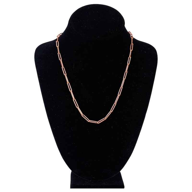 Main Image 2 of Solid Paperclip Chain Necklace 14K Rose Gold 20" 3.9mm