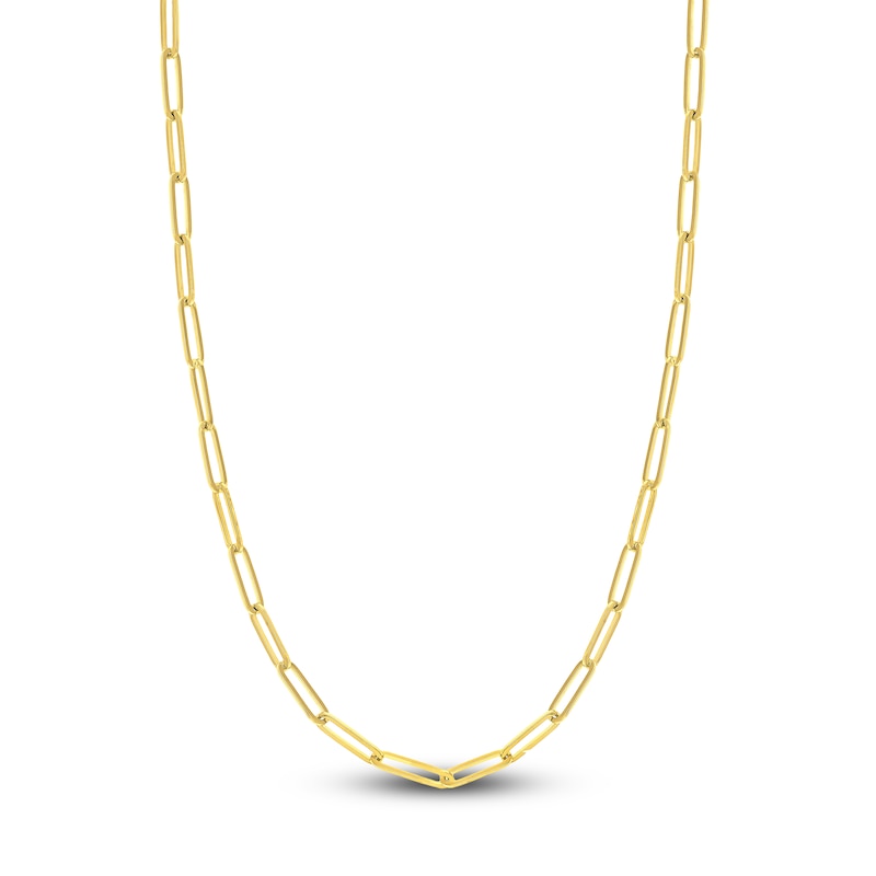 Main Image 1 of Solid Paperclip Chain Necklace 14K Yellow Gold 18" 5mm