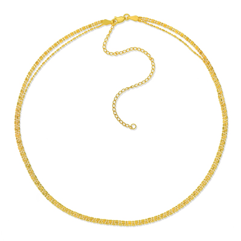 Main Image 1 of Triple Layer Bead Necklace 14K Yellow Gold 14"