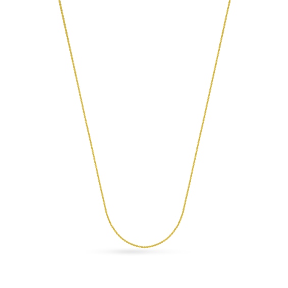 Women's Solid Cable Chain Necklace 18K Yellow Gold 18" 1.05mm