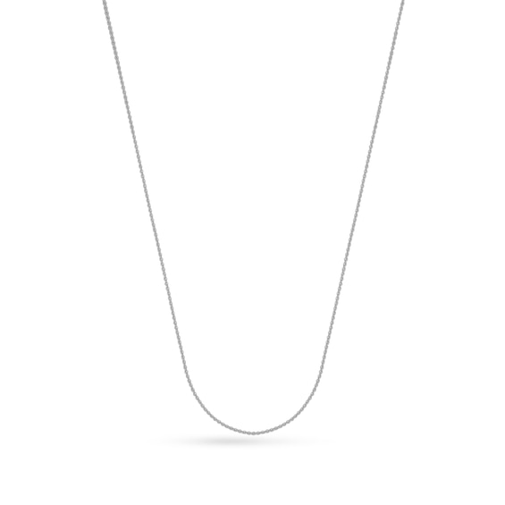 Women's Solid Cable Chain Necklace 18K White Gold 18" 1.05mm