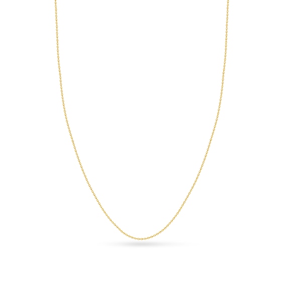 Solid Cable Chain Necklace 18K Yellow Gold 16" 1.5mm