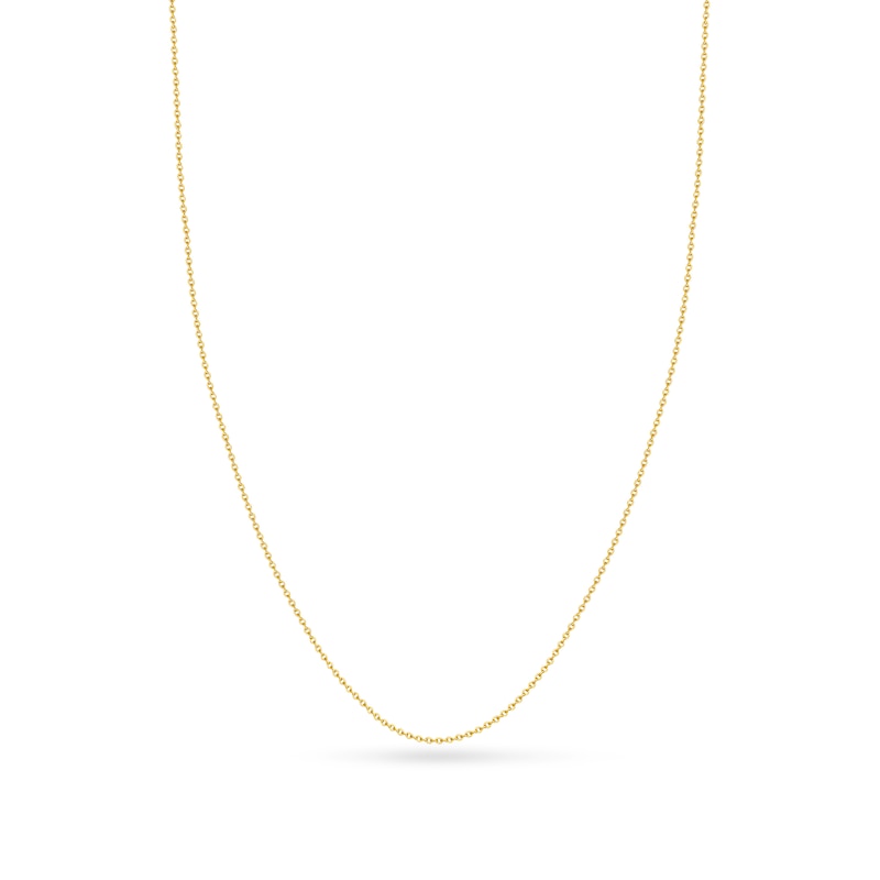 Main Image 1 of Solid Cable Chain Necklace 18K Yellow Gold 16" 1.5mm