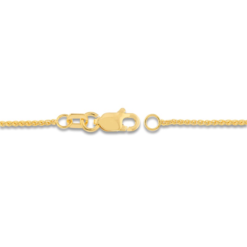 Main Image 3 of Solid Round Wheat Chain Necklace 18K Yellow Gold 18" 1.05mm