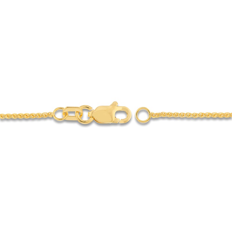 Solid Round Wheat Chain Necklace 18K Yellow Gold 18" 1.05mm