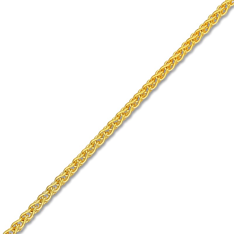 Main Image 2 of Solid Round Wheat Chain Necklace 18K Yellow Gold 16" 1.05mm