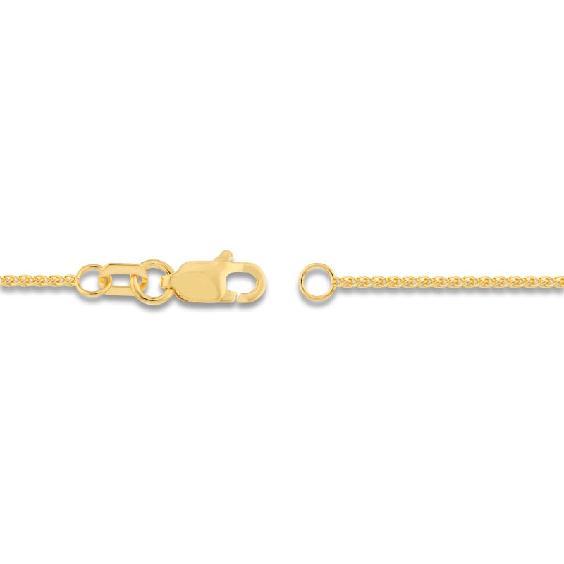 Main Image 3 of Solid Round Wheat Chain Necklace 18K Yellow Gold 16" 1.05mm