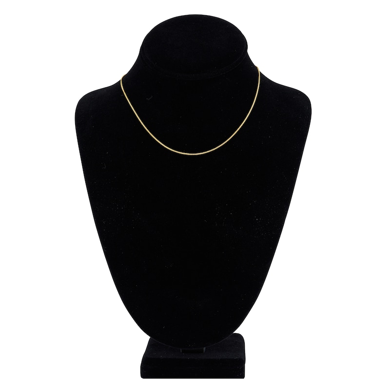 Main Image 4 of Solid Round Wheat Chain Necklace 18K Yellow Gold 16" 1.05mm