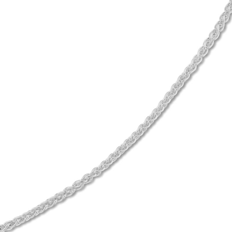 Main Image 2 of Solid Round Wheat Chain Necklace 18K White Gold 16" 1.05mm