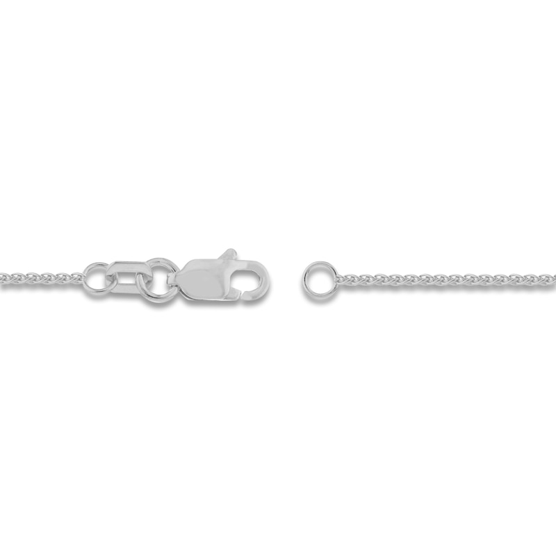 Main Image 3 of Solid Round Wheat Chain Necklace 18K White Gold 18" 1.05mm