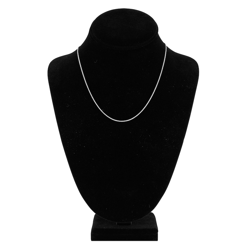 Main Image 4 of Solid Round Wheat Chain Necklace 18K White Gold 18" 1.05mm