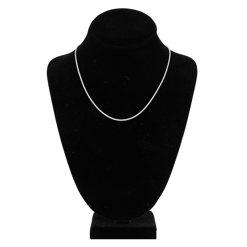 Main Image 4 of Women's Solid Round Wheat Chain Necklace 18K White Gold 18" 1.65mm