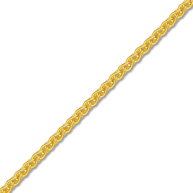Main Image 2 of Men's Solid Round Wheat Chain Necklace 18K Yellow Gold 16" 1.65mm